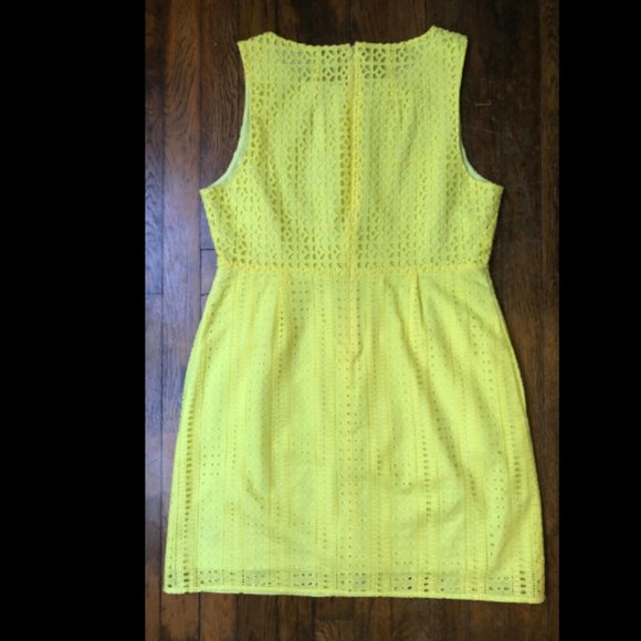 Madewell Eyelet Trail Lace Shift Dress in Yellow - Picture 3 of 10
